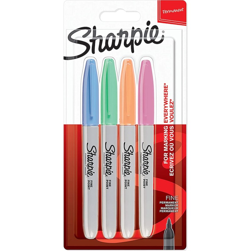 Sharpie Fibre Tip Ανεξίτηλοι Μαρκαδόροι Πολύχρωμοι 4τμχ