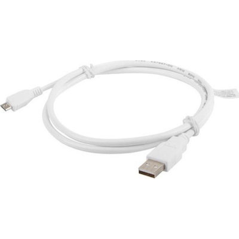 Lanberg USB 2.0 to micro USB Cable Λευκό 1m (CA-USBM-10CC-0010-W)