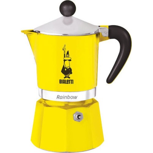 Bialetti Rainbow Μπρίκι Espresso 1cups Κίτρινο