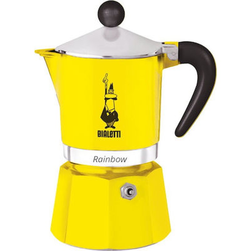 Bialetti Rainbow Μπρίκι Espresso 1cups Κίτρινο