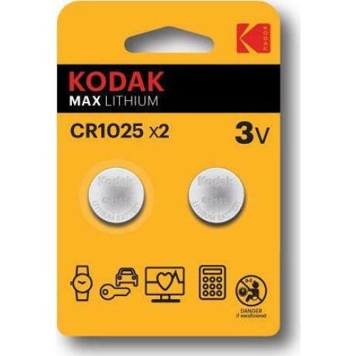 Kodak Max Lithium Μπαταρίες Ρολογιών CR1025 3V 2τμχ Kodak Max Lithium Μπαταρίες Ρολογιών CR1025 3V 2τμχ