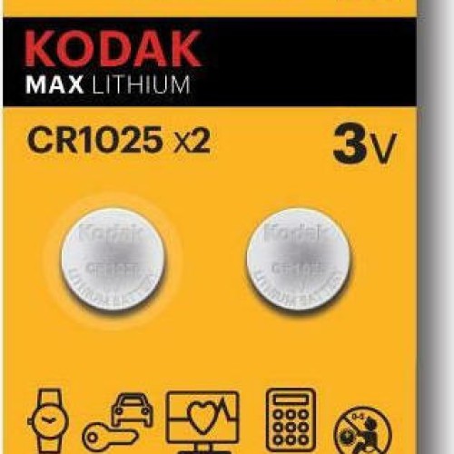 Kodak Max Lithium Μπαταρίες Ρολογιών CR1025 3V 2τμχ