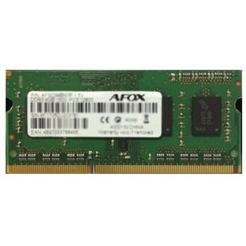 AFOX SO-DIMM DDR3 8GB memory module 1600 MHz LV 1,35V AFOX SO-DIMM DDR3 8GB memory module 1600 MHz LV 1,35V