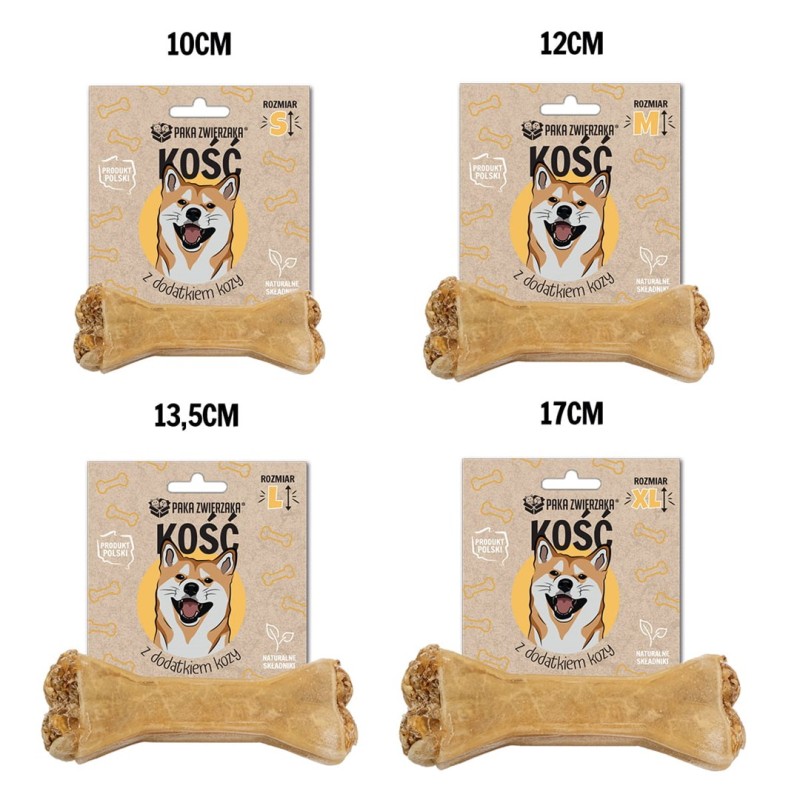 PAKA ZWIERZAKA Bone with goat XL 17 cm - dog treat - 115g PAKA ZWIERZAKA Bone with goat XL 17 cm - dog treat - 115g