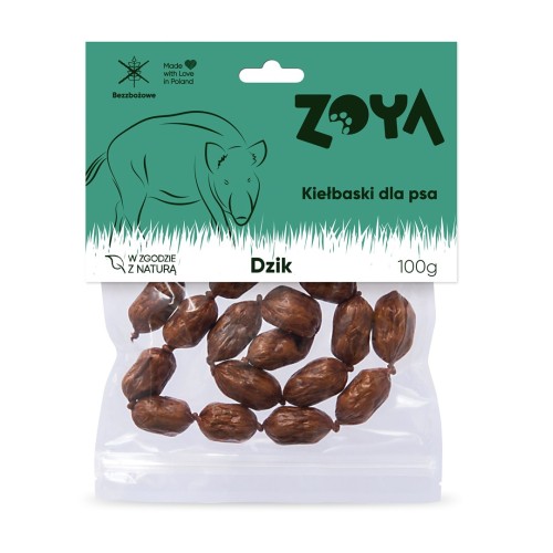 ZOYA Wild boar sausages - dog treat - 100g ZOYA Wild boar sausages - dog treat - 100g