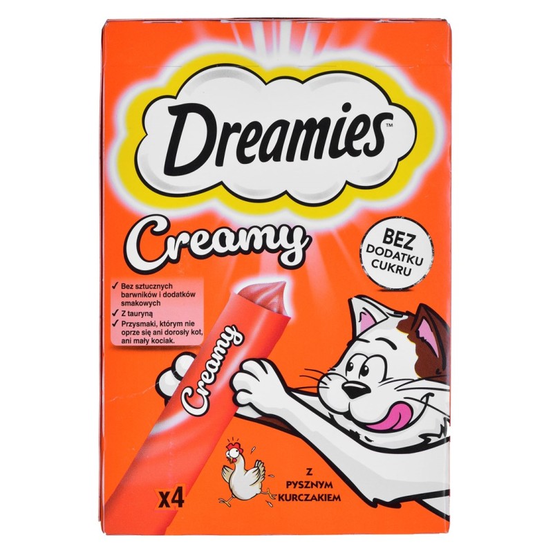 DREAMIES Creamy Chicken - cat treats - 4x10 g