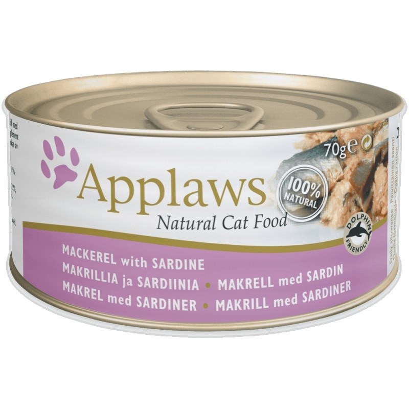 APPLAWS Natural Cat Food Mackerel with sardine - wet cat food - 70g APPLAWS Natural Cat Food Mackerel with sardine - wet cat food - 70g