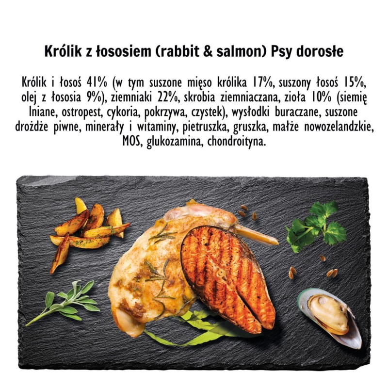PAKA ZWIERZAKA Rabbit with salmon M - dry dog food - 3kg PAKA ZWIERZAKA Rabbit with salmon M - dry dog food - 3kg