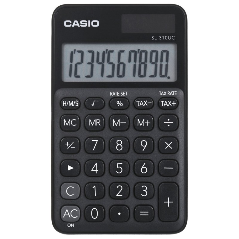 CASIO CALCULATOR POCKET SL-310UC-BK BLACK, 10 DIGIT DISPLAY CASIO CALCULATOR POCKET SL-310UC-BK BLACK, 10 DIGIT DISPLAY