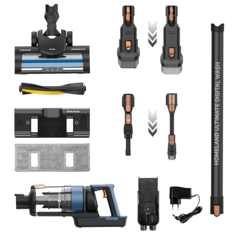Cordless hoover with mop function Taurus Homeland Ultimate Digital Wash Cordless hoover with mop function Taurus Homeland Ultimate Digital Wash