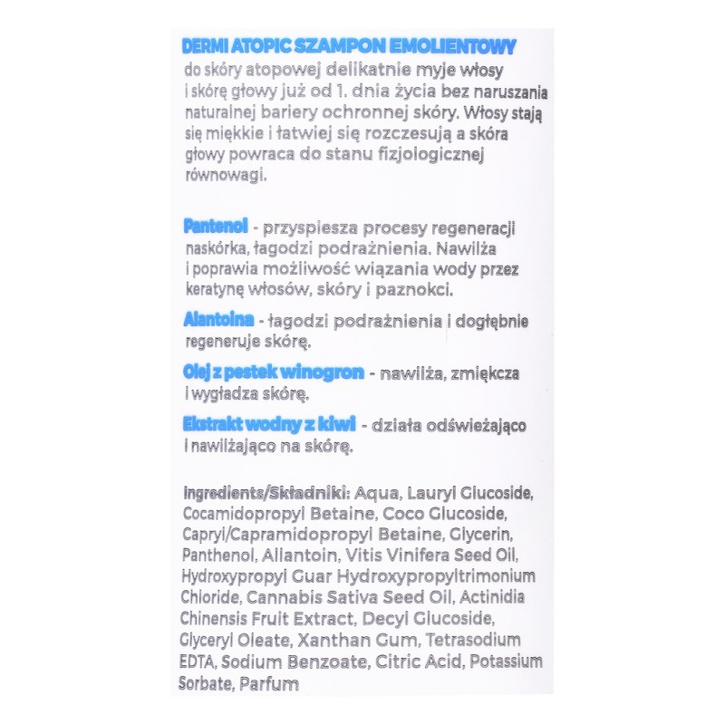 DERMI Atopic Emollient Shampoo for atopic skin 200ml DERMI Atopic Emollient Shampoo for atopic skin 200ml