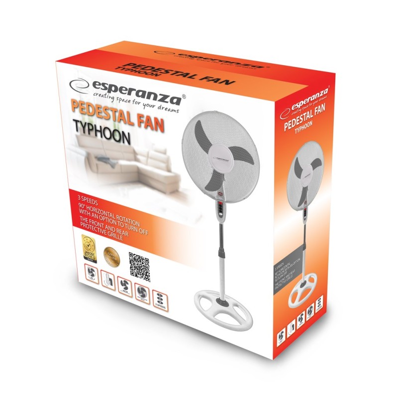 Esperanza EHF002WE, 16 '' standing fan, White and Gray Esperanza EHF002WE, 16 '' standing fan, White and Gray