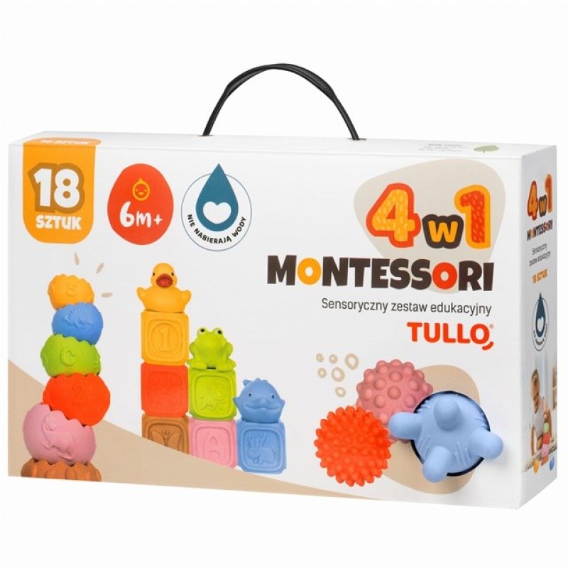 TULLO Sensory blocks – Montessori educational set, 18 pieces TULLO Sensory blocks – Montessori educational set, 18 pieces