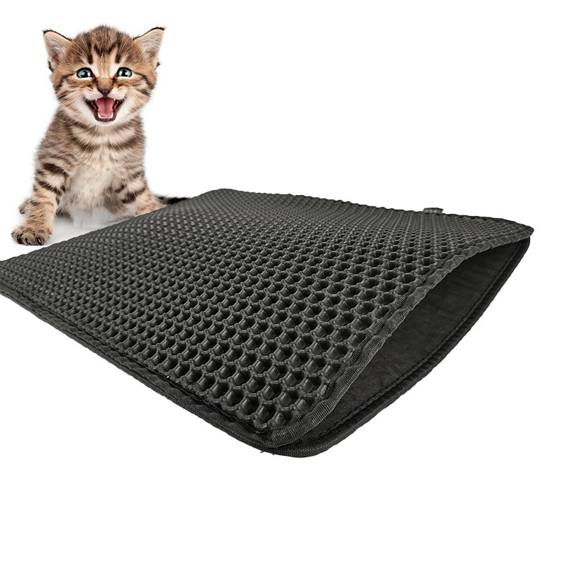 DIAMENTIQ Black rectangle box mat - cat litter tray mat - 45 x 60 cm DIAMENTIQ Black rectangle box mat - cat litter tray mat - 45 x 60 cm