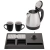 Adler AD 1354 Hotel kettle stainless steel 1.2 L + tray with cups black, steel