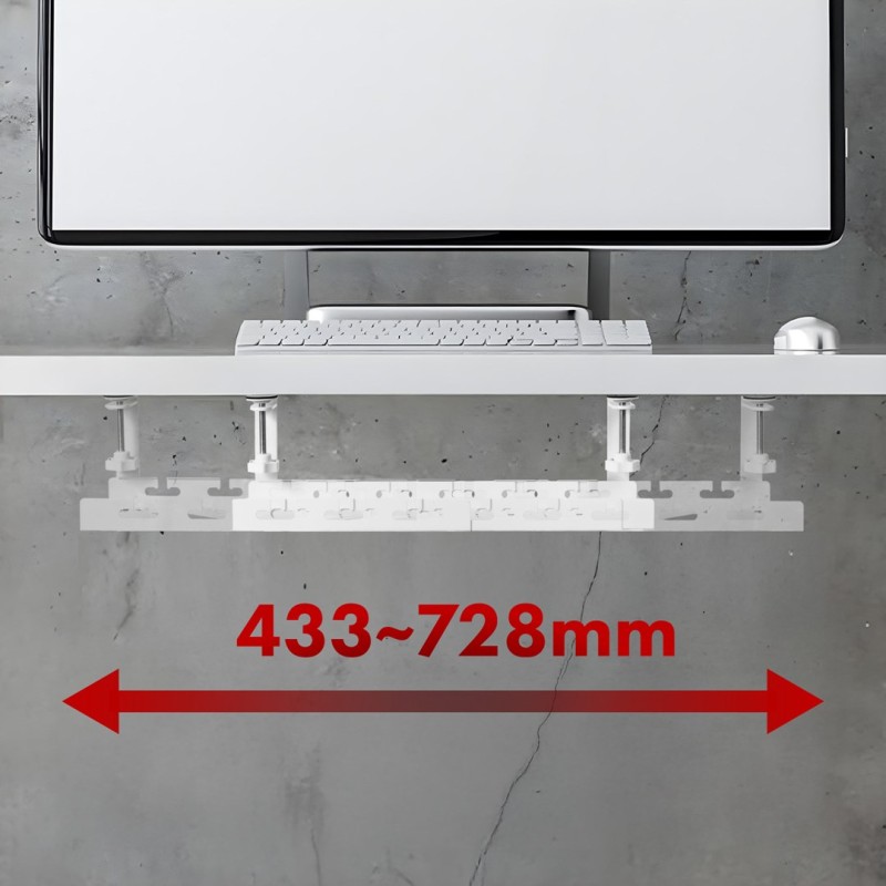Maclean under-desk cable organizer, max. load 5kg, max. 728mm, white, MC-103 W Maclean under-desk cable organizer, max. load 5kg, max. 728mm, white, MC-103 W