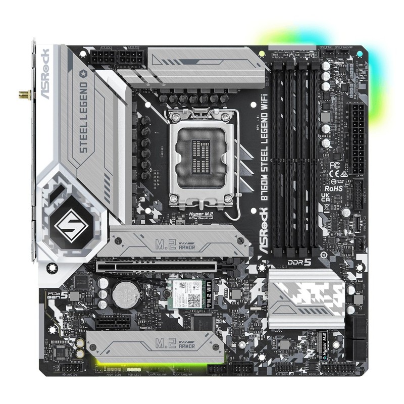 Asrock B760M Steel Legend WiFi Intel B760 LGA 1700 micro ATX Asrock B760M Steel Legend WiFi Intel B760 LGA 1700 micro ATX