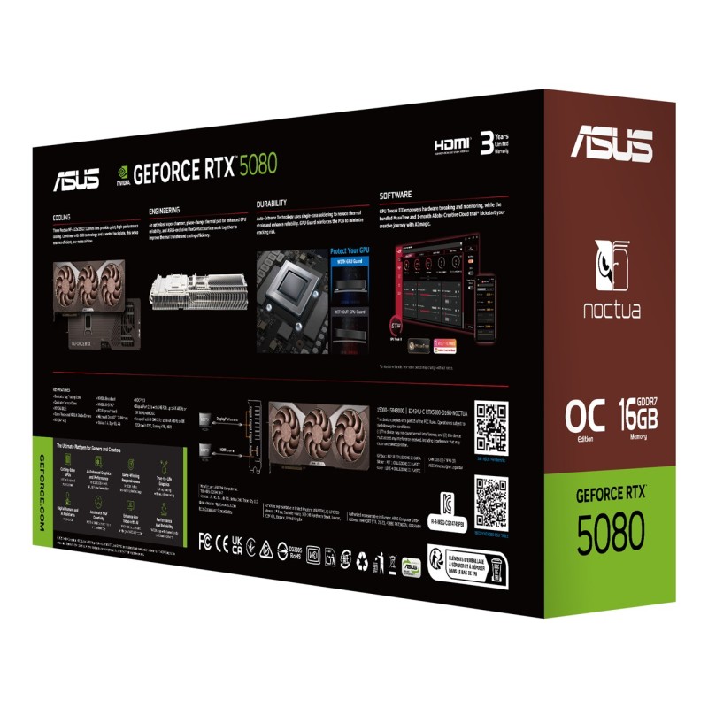 ASUS Noctua NVIDIA GeForce RTX 5080 16 GB GDDR7 graphics card ASUS Noctua NVIDIA GeForce RTX 5080 16 GB GDDR7 graphics card