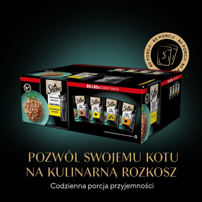 SHEBA Delicacy Poultry Flavours in jelly - wet cat food - 80x 85 g SHEBA Delicacy Poultry Flavours in jelly - wet cat food - 80x 85 g