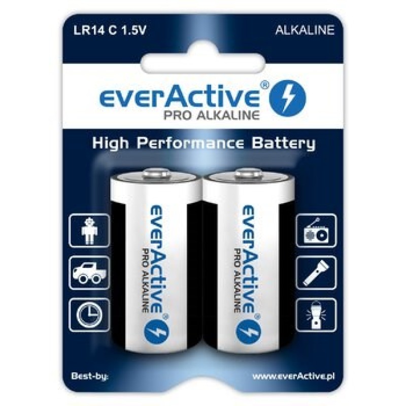 Alkaline batteries everActive Pro Alkaline LR14 C - blister card - 2 pieces Alkaline batteries everActive Pro Alkaline LR14 C - blister card - 2 pieces