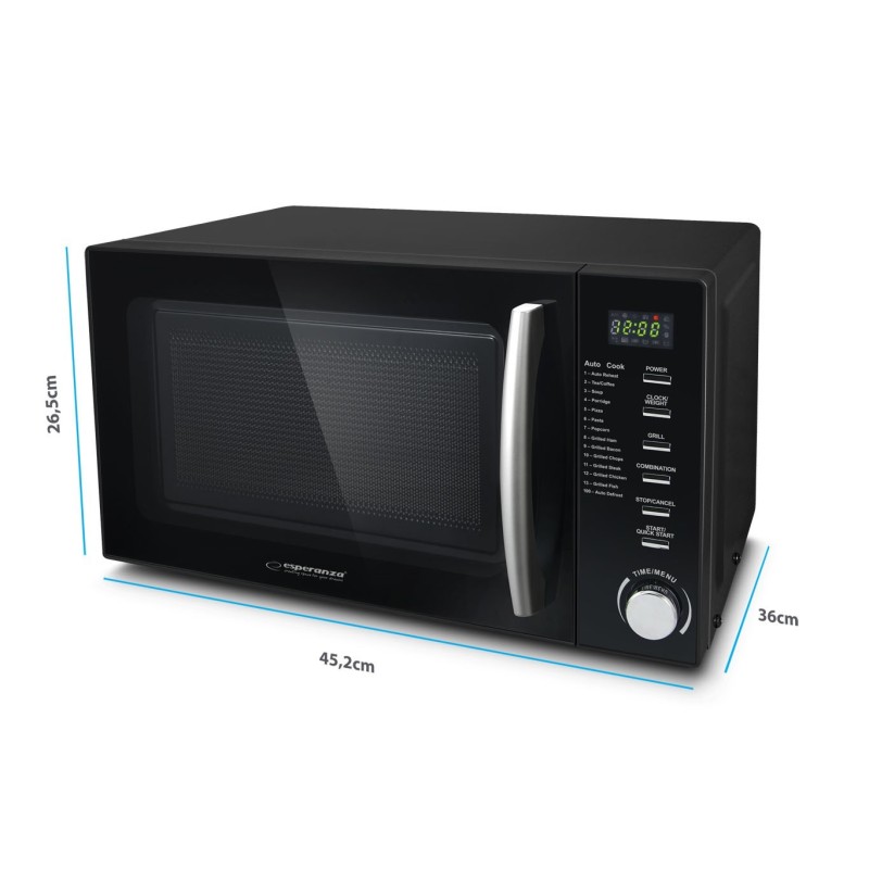 Esperanza COCINERO Countertop Combination microwave 20 L 1200 W Black Esperanza COCINERO Countertop Combination microwave 20 L 1200 W Black