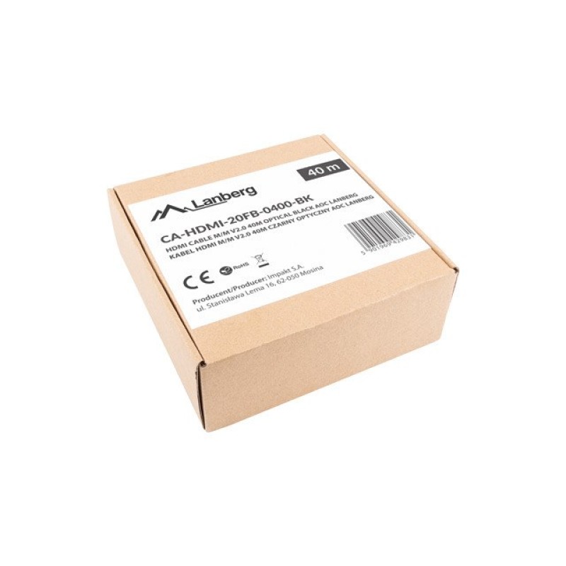 Lanberg CA-HDMI-20FB-0300-BK optical cable HDMI M/M 30m v2.0 4K Lanberg CA-HDMI-20FB-0300-BK optical cable HDMI M/M 30m v2.0 4K