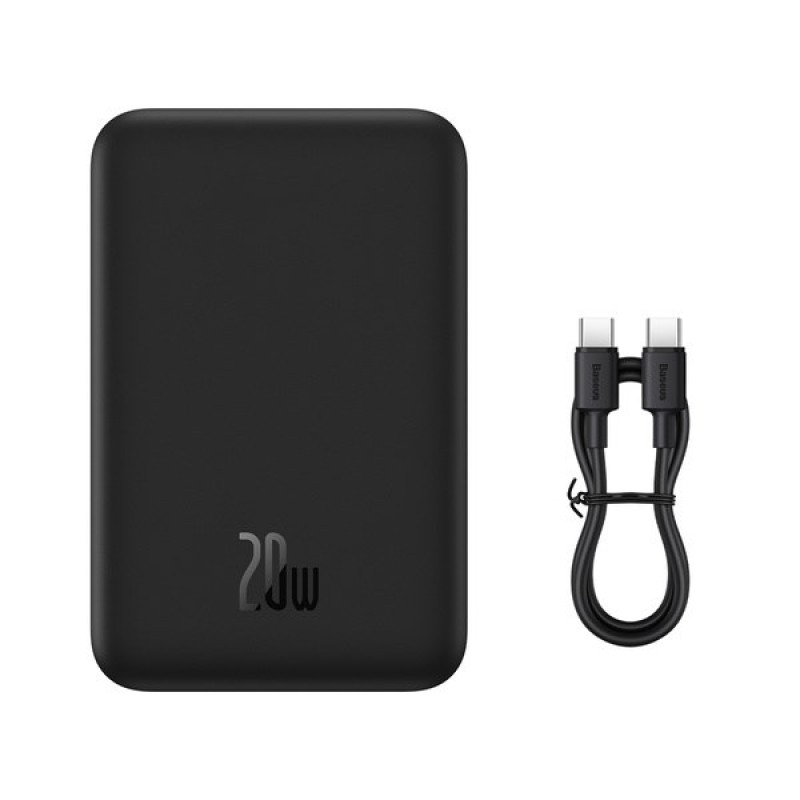 Baseus Magnetic Mini Powerbank Wireless charging 20000 mAh 20 W Black Baseus Magnetic Mini Powerbank Wireless charging 20000 mAh 20 W Black