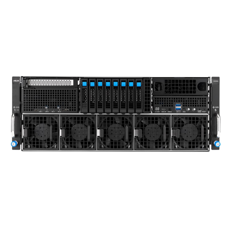 Platforma Asus Rack (4U) ESC8000A-E13P AMD EPYC 9005 (8xNVMe, 2xM.2, 2x10Gbe, IPMI, 3200W)
