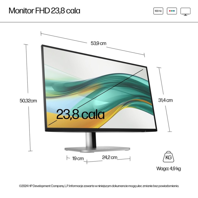 HP Series 5 Pro 23.8 inch FHD Monitor - 524pf