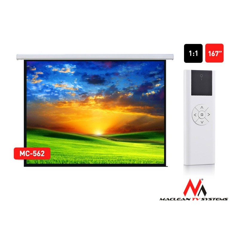 Electric motorized projector screen home cinema remote control Maclean MC-562