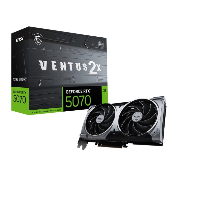 MSI GeForce RTX 5070 12G VENTUS 2X OC NVIDIA 12 GB GDDR7 MSI GeForce RTX 5070 12G VENTUS 2X OC NVIDIA 12 GB GDDR7