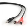 Gembird 1.5m, 3.5mm/2xRCA, M/M audio cable Black, Red, White