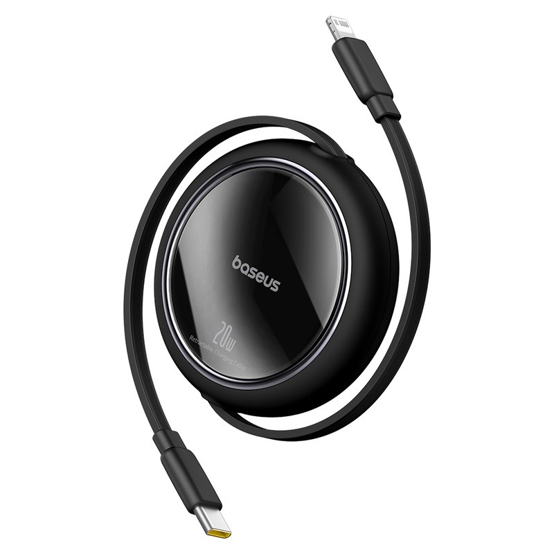 Baseus Free2Pull Expandable USB C to iP Ligtning fast charging cable 1 m 20 W Black Baseus Free2Pull Expandable USB C to iP Ligtning fast charging cable 1 m 20 W Black