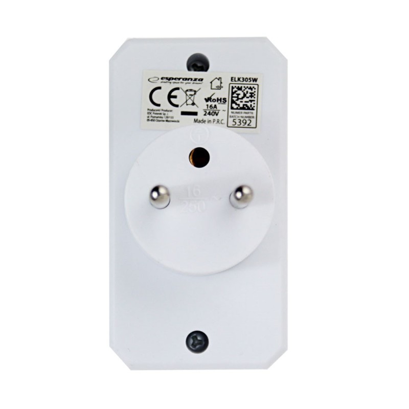 Esperanza ELK305W Electrical Splitter 2 Sockets White Esperanza ELK305W Electrical Splitter 2 Sockets White