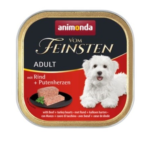 ANIMONDA Vom Feinsten Adult Beef and turkey heart - wet dog food - 150g ANIMONDA Vom Feinsten Adult Beef and turkey heart - wet dog food - 150g