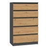 Topeshop M5 ANTRACYT/ARTISAN chest of drawers Topeshop M5 ANTRACYT/ARTISAN chest of drawers