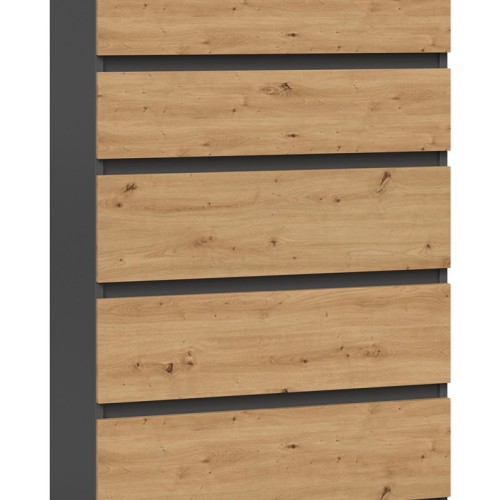 Topeshop M5 ANTRACYT/ARTISAN chest of drawers Topeshop M5 ANTRACYT/ARTISAN chest of drawers