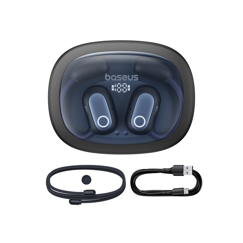 Baseus Eli Fit Open- Ear Headset Wireless Connectivity/Music USB Type-C Bluetooth Black Baseus Eli Fit Open- Ear Headset Wireless Connectivity/Music USB Type-C Bluetooth Black