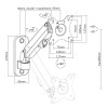 Maclean monitor wall mount, 17-27'', 7kg max, gas spring, MC-458 Maclean monitor wall mount, 17-27'', 7kg max, gas spring, MC-458