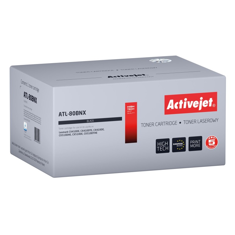 Activejet toner ATL-80BNX (replacement Lexmark 80C2HKE, Supreme; 4000 pages; black) Activejet toner ATL-80BNX (replacement Lexmark 80C2HKE, Supreme; 4000 pages; black)