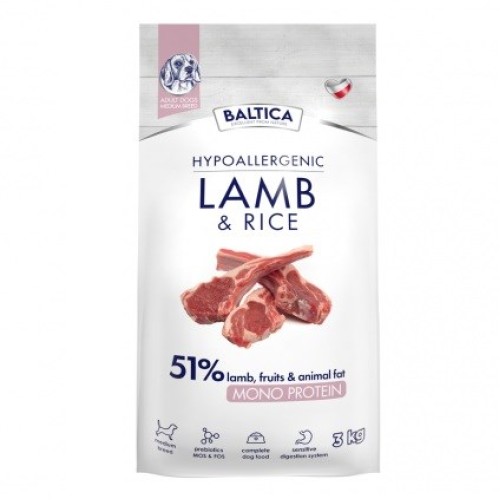 BALTICA Nutraceutic Hypoallergenic M Lamb with rice - dry dog food - 3kg BALTICA Nutraceutic Hypoallergenic M Lamb with rice - dry dog food - 3kg