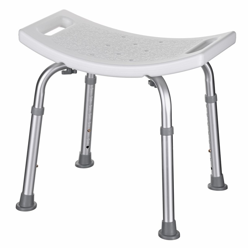 Rectangular shower stool with height adjustment Rectangular shower stool with height adjustment