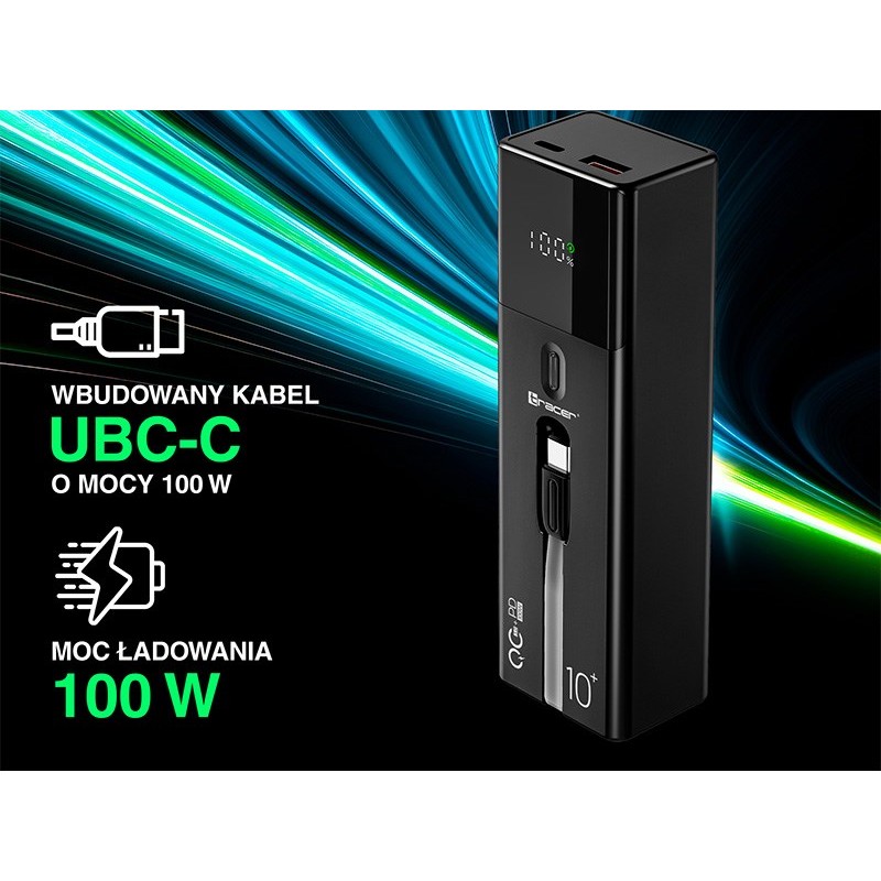 Tracer Quant 10000mAh 100W PD+QC, Black