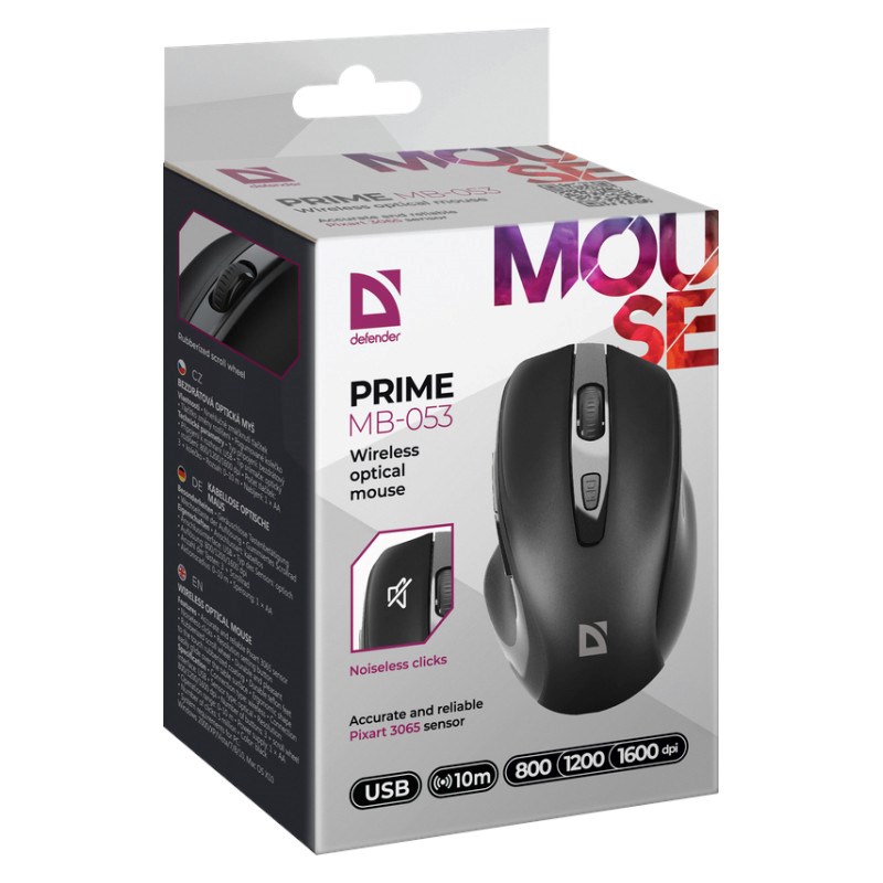 MOUSE DEFENDER PRIME MB-053 RF SILENT BLACK OPTICAL MOUSE DEFENDER PRIME MB-053 RF SILENT BLACK OPTICAL