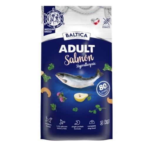 BALTICA Excellent Hypoallergenic Adult Medium breeds Salmon - dry dog food - 3kg BALTICA Excellent Hypoallergenic Adult Medium breeds Salmon - dry dog food - 3kg
