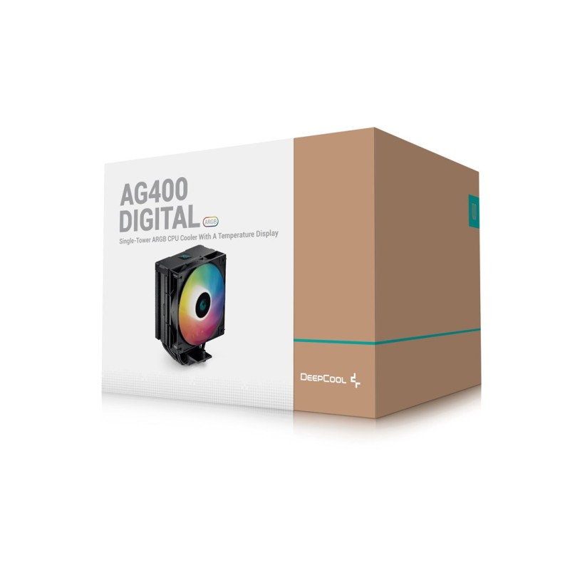 DeepCool AG400 Digital BK ARGB Processor Air cooler 12 cm Black 1 pc(s) DeepCool AG400 Digital BK ARGB Processor Air cooler 12 cm Black 1 pc(s)