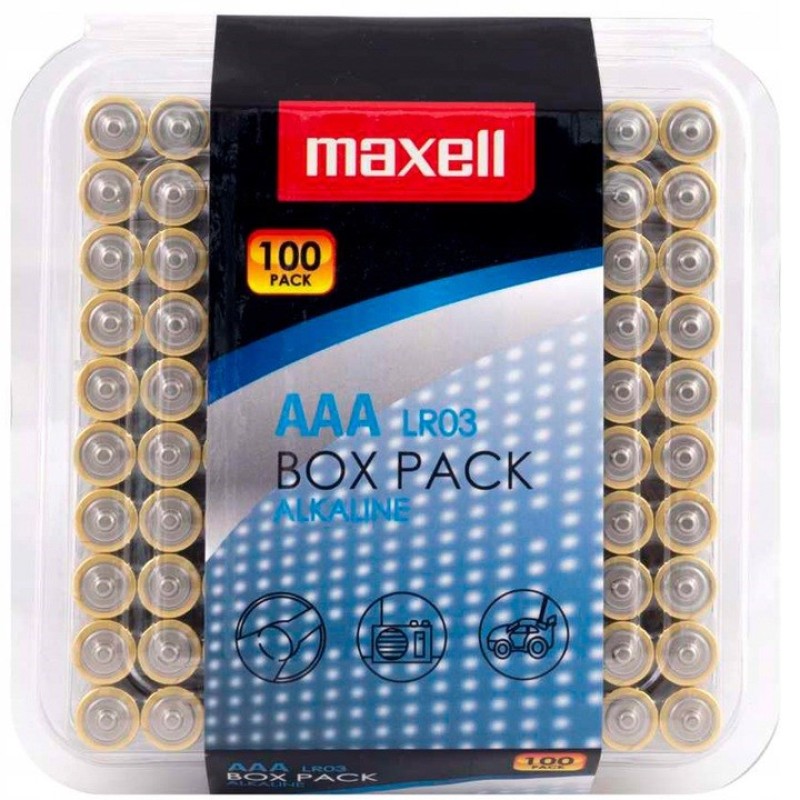 MAXELL Alkaline battery LR03 AAA 1.5V 100 pcs. MAXELL Alkaline battery LR03 AAA 1.5V 100 pcs.