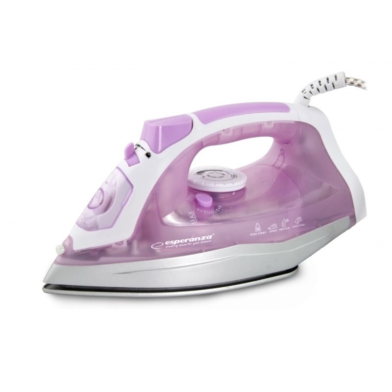 Esperanza EHI004 iron Dry & Steam iron Ceramic soleplate 2400 W Purple, White Esperanza EHI004 iron Dry & Steam iron Ceramic soleplate 2400 W Purple, White