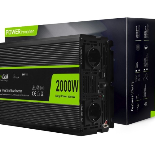 Green Cell INV11 power adapter/inverter Auto 2000 W Black Green Cell INV11 power adapter/inverter Auto 2000 W Black