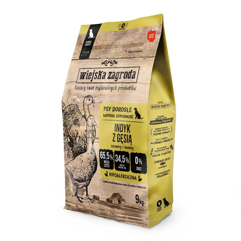WIEJSKA ZAGRODA Turkey with goose M - dry dog food - 9kg WIEJSKA ZAGRODA Turkey with goose M - dry dog food - 9kg